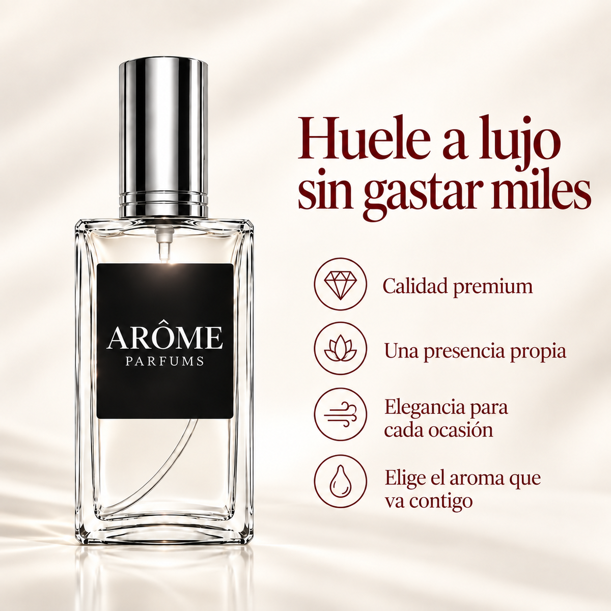 Huele a lujo sin gastar miles. Calidad premium ARÔME.