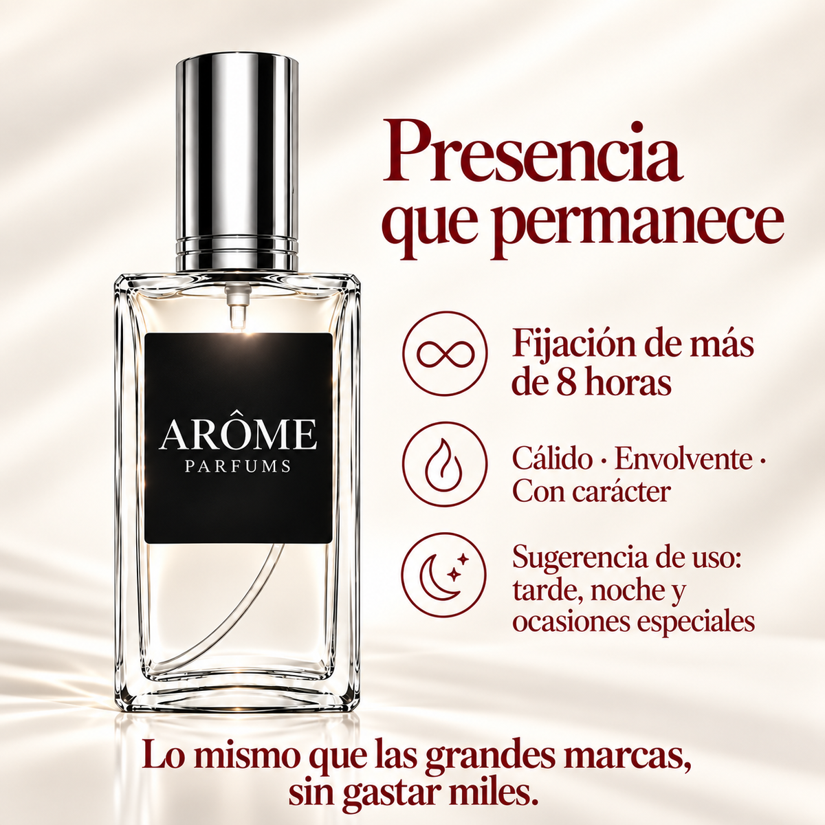 Fijación de más de 8 horas. Lo mismo que las grandes marcas, sin gastar miles.