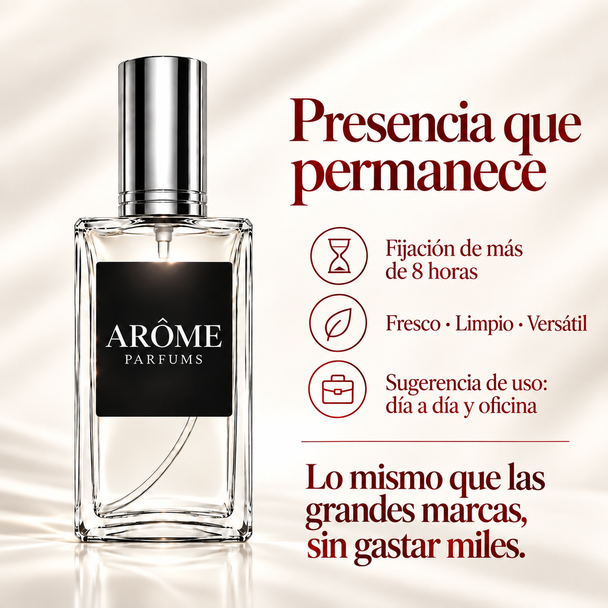 Fijación de más de 8 horas. Lo mismo que las grandes marcas, sin gastar miles.