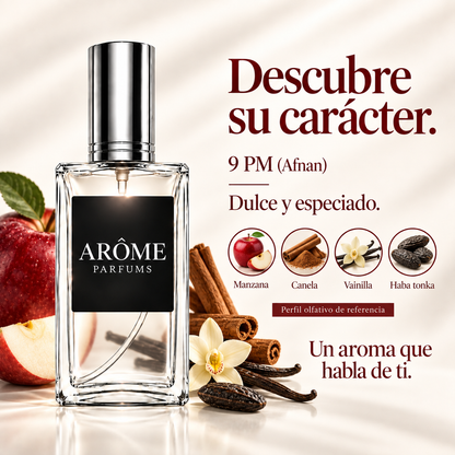 ARÔME 9 PM (Afnan): notas y perfil olfativo de referencia.
