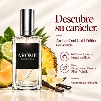 ARÔME Amber Oud Gold Edition (Al Haramain): notas y perfil olfativo de referencia.