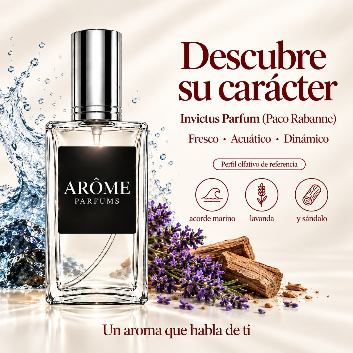 ARÔME Invictus Parfum (Paco Rabanne): notas y perfil olfativo de referencia.