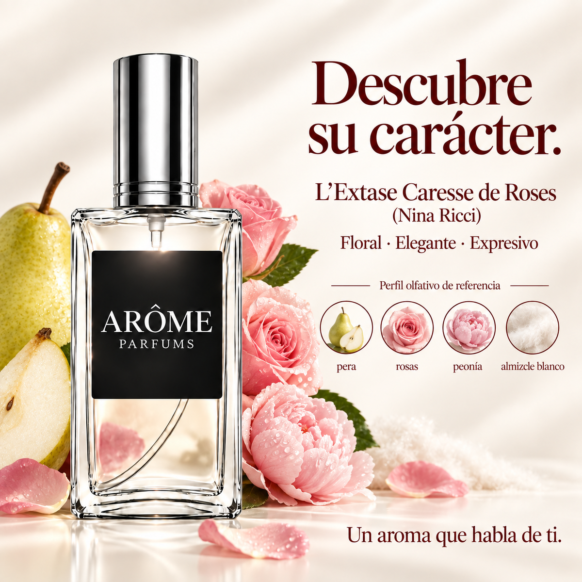ARÔME L’Extase Caresse de Roses (Nina Ricci): notas y perfil olfativo de referencia.