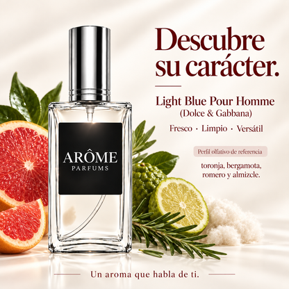 ARÔME Light Blue Pour Homme (Dolce & Gabbana): perfil olfativo