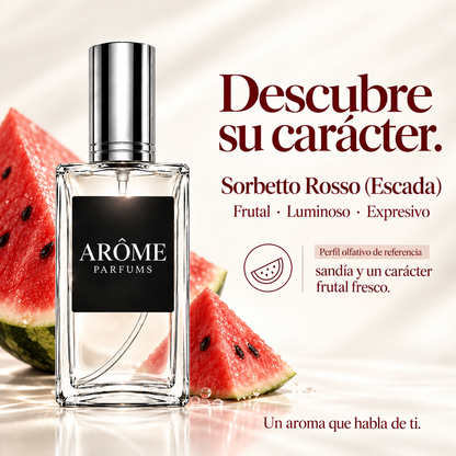 ARÔME Sorbetto Rosso (Escada): notas y perfil olfativo de referencia.