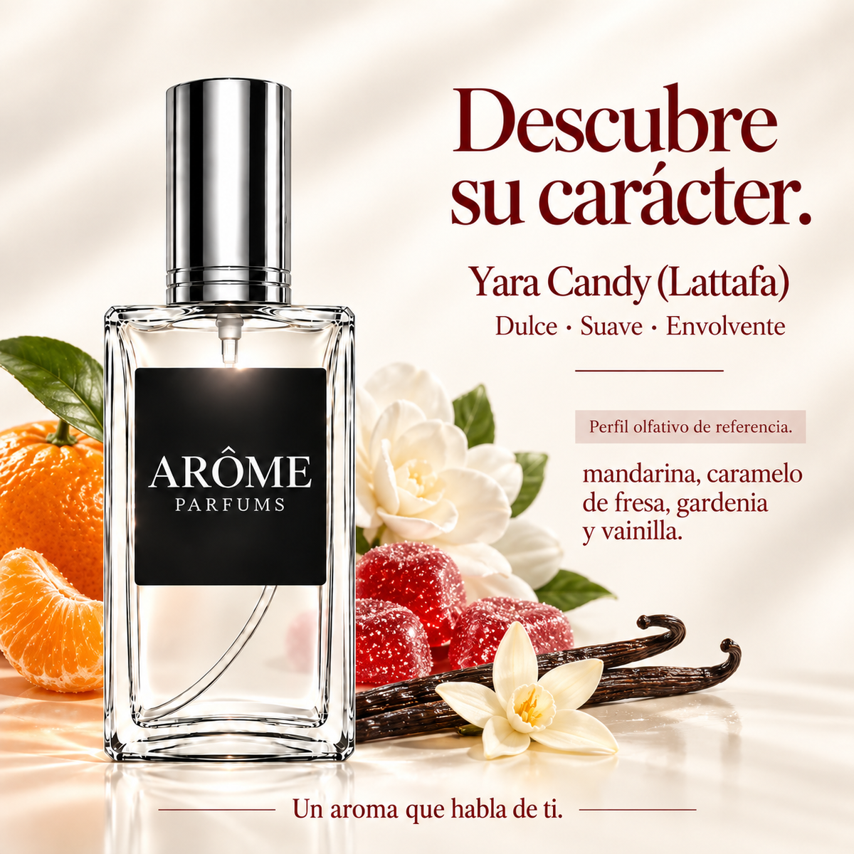 ARÔME Yara Candy (Lattafa): notas y perfil olfativo de referencia.